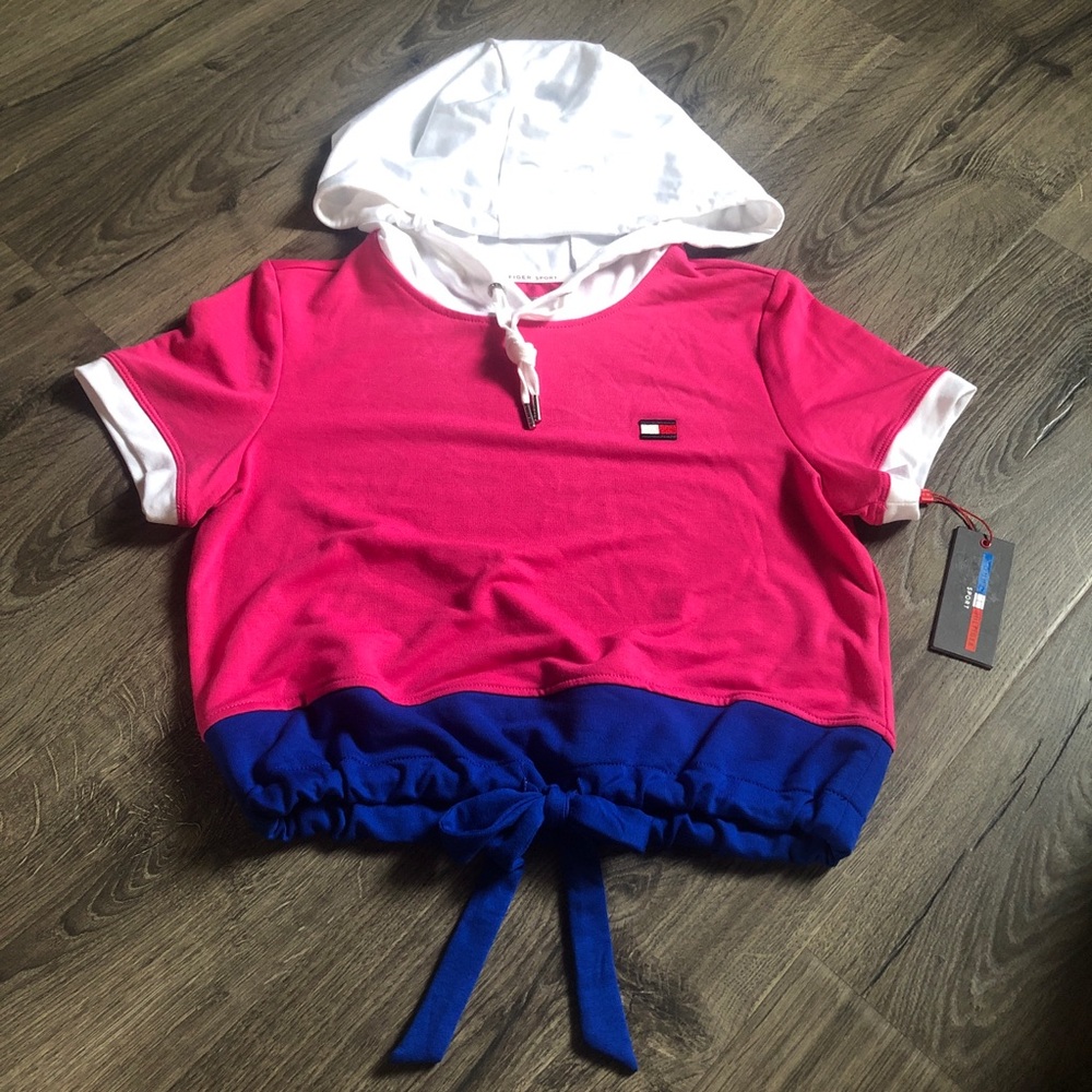 Tommy Hilfiger Sport Crop Sweat Top XS Hot Pink